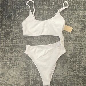 Ris-K Swimwear White One-Piece Swimsuit